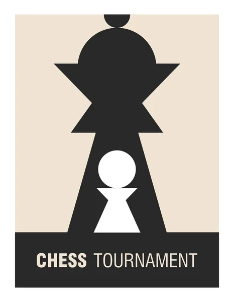 Plakát Šachovými Figurkami Královna Pěšák Stock Ilustrace