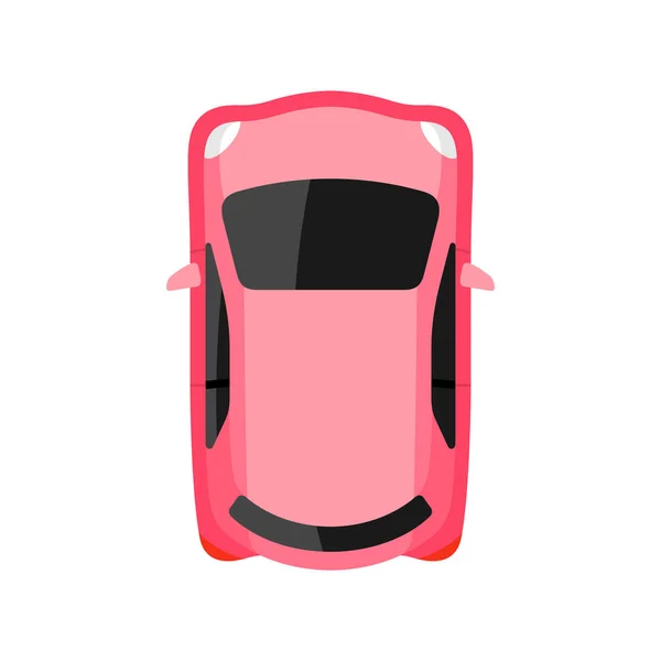 Rosa Auto Von Oben Ansicht Vektor Illustration lizenzfreie Stockvektoren