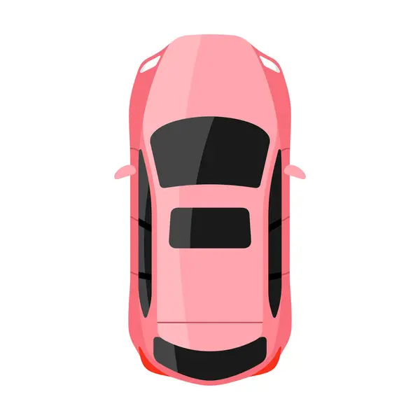 Rosa Auto Vista Dall Alto Vettoriale Illustrazione Illustrazione Stock