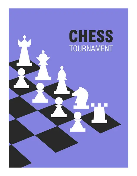 Plakát Šachovými Figurkami Šachovnicí Royalty Free Stock Vektory