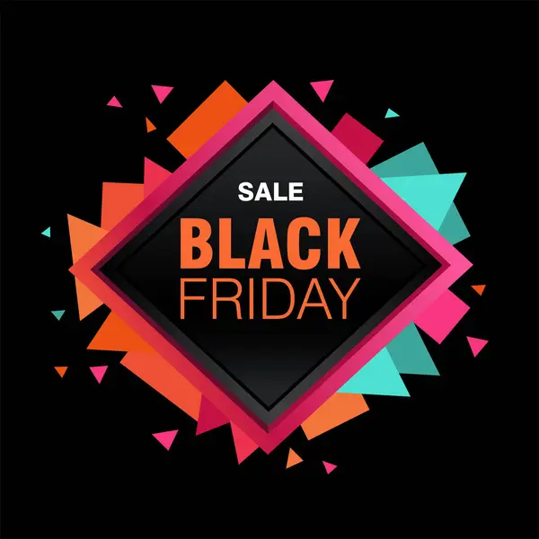 Black Friday Sale Banner Design Modelo Geométrico —  Vetores de Stock