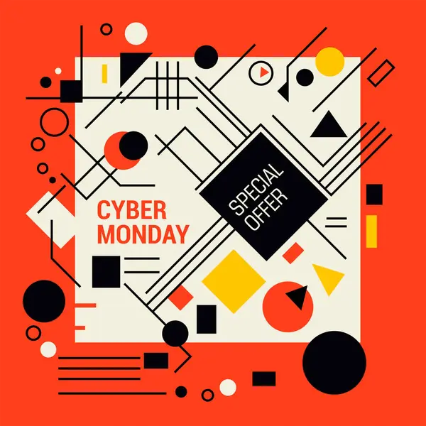Design Banner Venda Cyber Segunda Feira —  Vetores de Stock