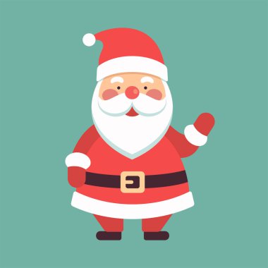 Noel Baba ikonu. Noel Baba tüm vücut vektör illüstrasyonu.