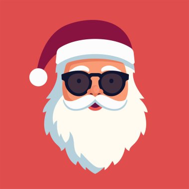 Noel Baba yüzü ikonu. Noel Baba avatar vektör illüstrasyonu.