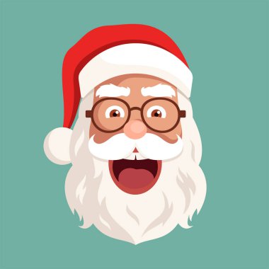 Noel Baba yüzü ikonu. Noel Baba avatar vektör illüstrasyonu.