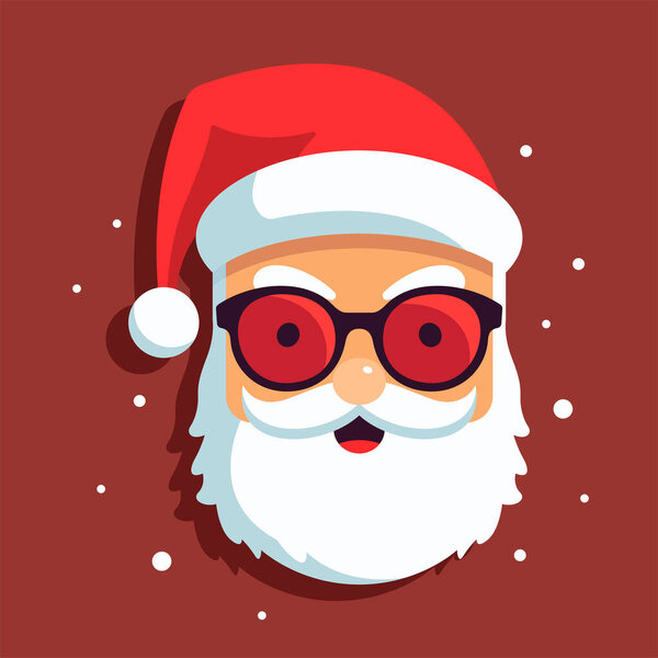 Santa Claus face icon. Santa Claus avatar vector illustration.