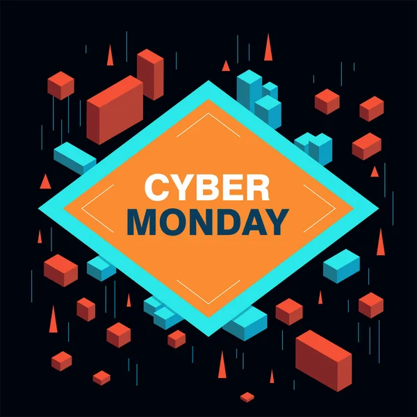 Cyber Monday Sale Banner Template — Stock Vector
