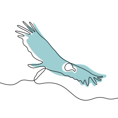 Akbaba sürekli renkli vektör çizimi. Vektör illüstrasyonu