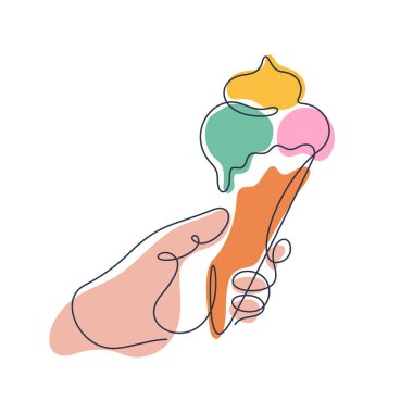 Dondurma külahı sürekli renkli vektör çizimi