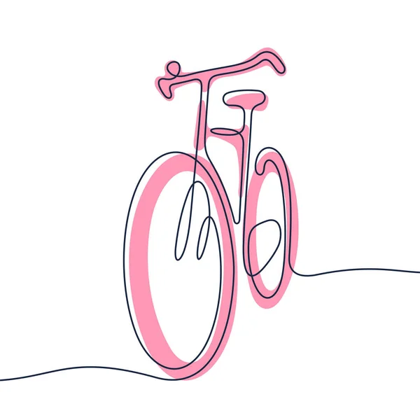 Illustration Vectorielle Colorée Ligne Continue Vélo — Image vectorielle