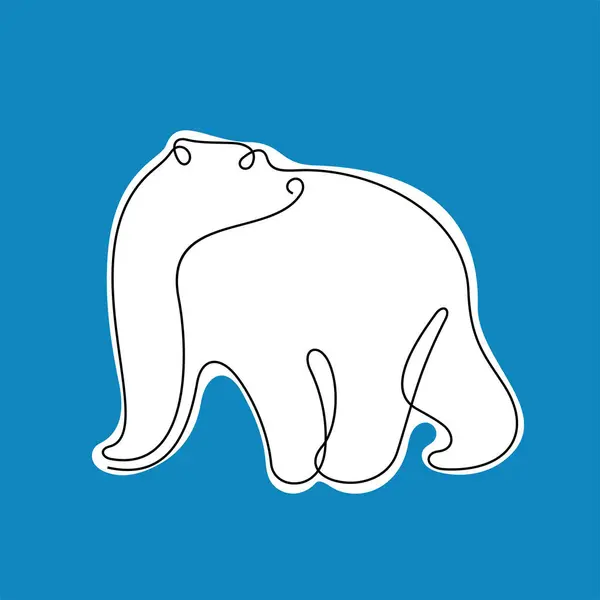 Polární Medvěd Kontinuální Vektorové Ilustrace Arktická Divoká Zvěř Ilustrace Royalty Free Stock Ilustrace