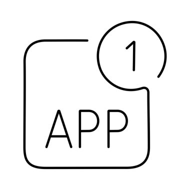 Mobil uygulama çizgisi vektör simgesi. Vektör illüstrasyonu.