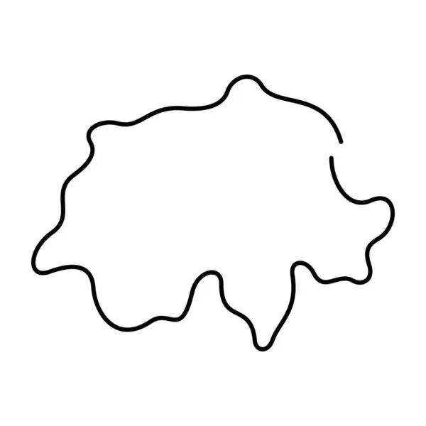 スイスの地図 スイスの地図 1行のベクトルアイコン ベクトルイラスト ロイヤリティフリーのストックイラスト