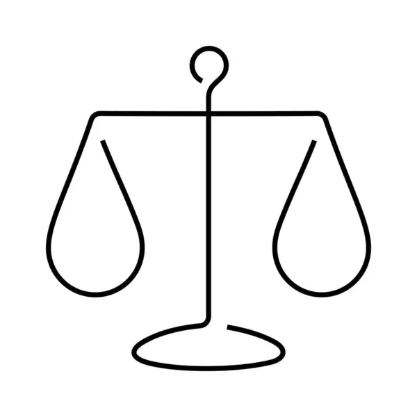 Balance Loi Échelle Vecteur Ligne Icône Illustration Vectorielle Vecteurs De Stock Libres De Droits