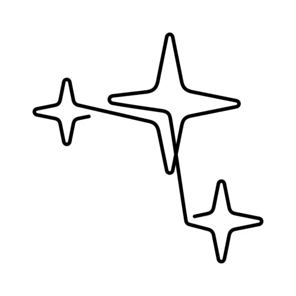 Звезды Сверкает Иконка Вектора Одной Линии Векторная Иллюстрация Векторная Графика