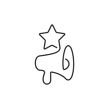 Megafon pazarlama çizgisi simgesi