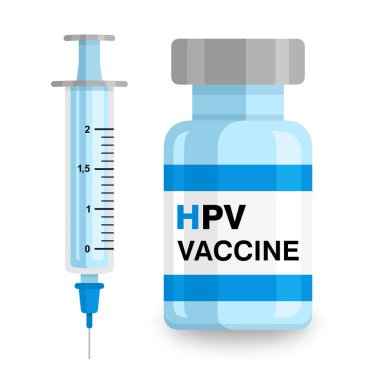 HPV, insan papillomavirus aşı vektör çizimi