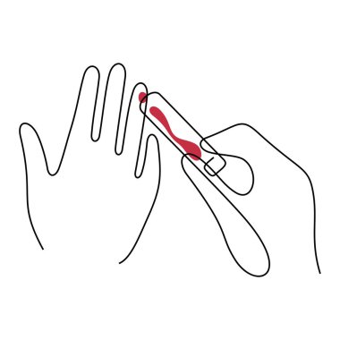 Kan örneği bir satır simgesi topluyor