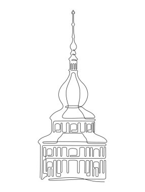 Çek eski kilisesi bir satır illüstrasyon