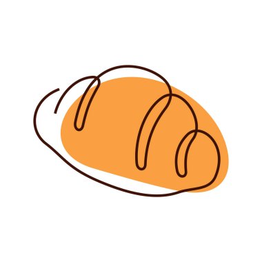 Kruvasan bir çizgi renkli vektör çizimi