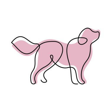 Köpek bir çizgi çizimi