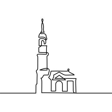St Michaels Kilisesi Hamburg Bir Satır Vektör İllüstrasyonu