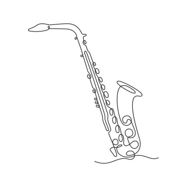 Alto Saksafon bir satır vektör simgesi