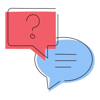 Soru işareti konuşma baloncukları simgesi