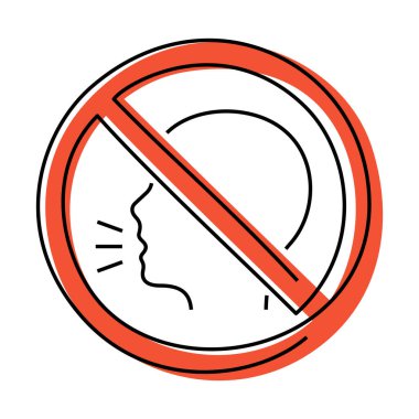 Konuşma sessizliği simgesi yok