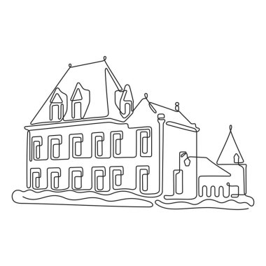 Şato bir satır illüstrasyon oluşturur