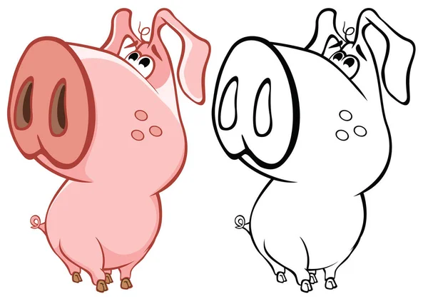 Wektor Ilustracja Cute Caracter Pig Dla Ciebie Projektowanie Gra Komputerowa — Wektor stockowy