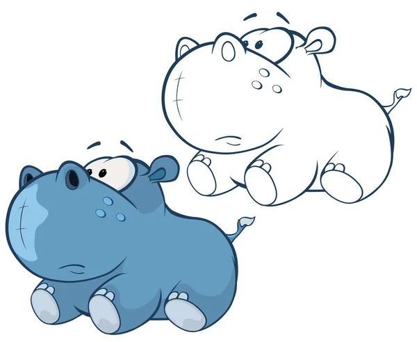 Ilustración Vectorial Lindo Personaje Dibujos Animados Hipopótamo Para Usted Diseño — Archivo Imágenes Vectoriales