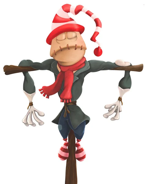Cute Cartoon Character Scarecrow You Design Computer Game Book Illustration — Stock Photo, Image