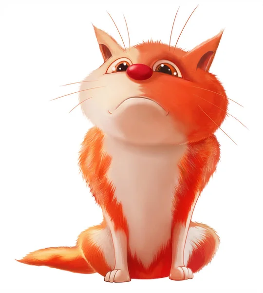 Aranyos Cartoon Character Cat Számára Design Számítógépes Játék Könyv Illusztráció — Stock Fotó