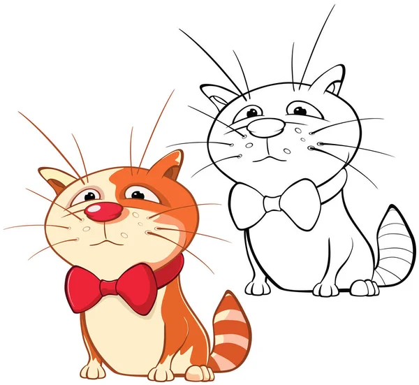 Vektorová Ilustrace Roztomilé Kočky Cartoon Character Omalovánky — Stockový vektor