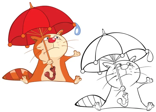 Vektorová Ilustrace Roztomilé Kočky Cartoon Character Omalovánky — Stockový vektor