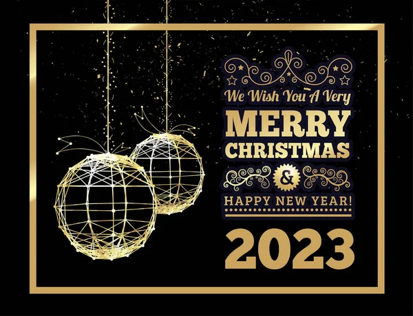 Felicitaciones Por Año Nuevo 2023 Fondo Las Bolas Del Árbol — Archivo Imágenes Vectoriales