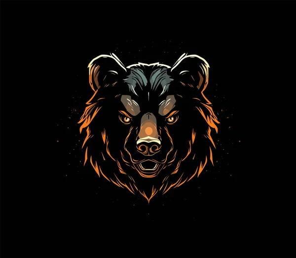熊のシンボル ロゴは空白です 黒を基調としたベクトルイラスト — ストックベクタ