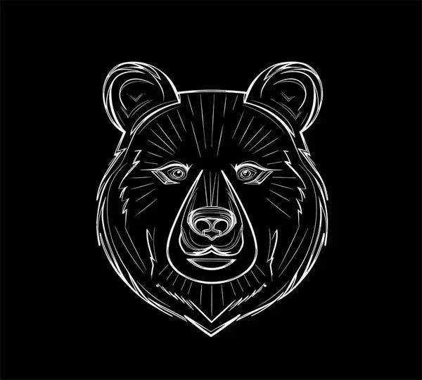 Символ Медведя Эмблема Логотип Холостой Векторная Иллюстрация Черном Фоне — стоковый вектор