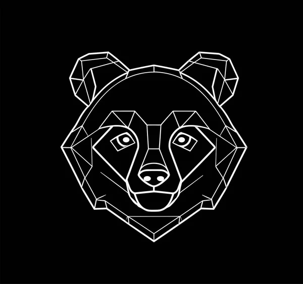 Symbol Niedźwiedzia Godło Logo Puste Ilustracja Wektora Izolowana Czarnym Tle — Wektor stockowy