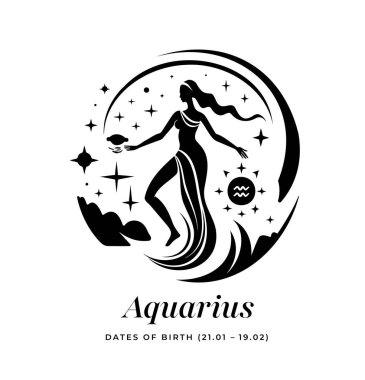 Kova burcu burcu. Astroloji. Doğum falı. Vektör