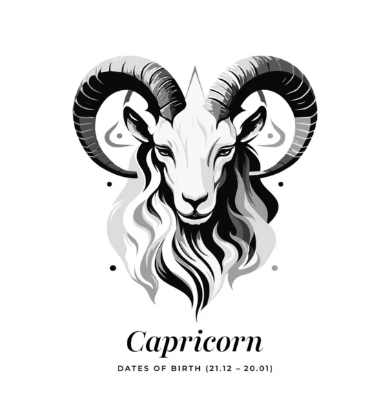 Capricorn Horoscope Sign Astrology Birth Horoscope Vector — Stock Vector