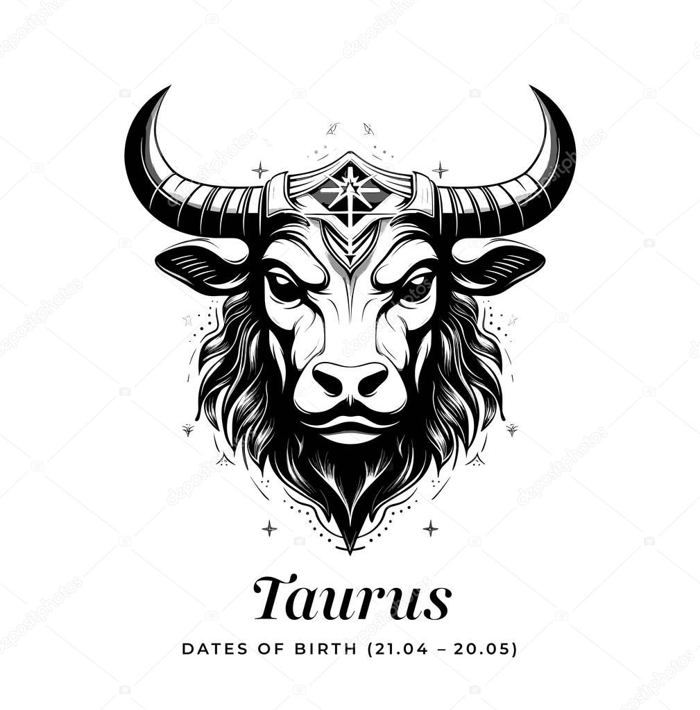 Taurus horoscope sign. Astrology. Birth Horoscope Vector