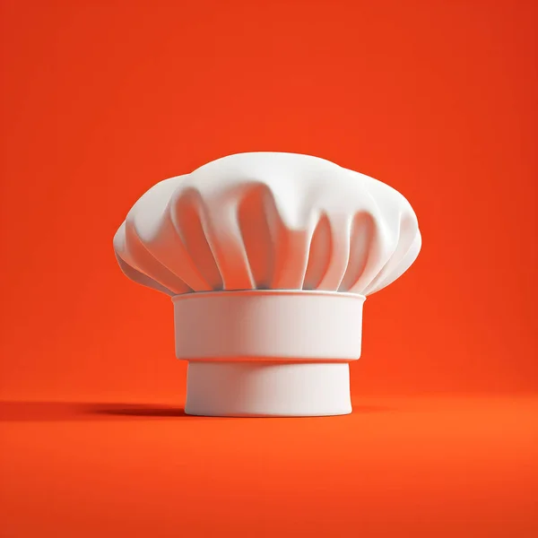 Chef\'s hat plastic 3d icon on red background