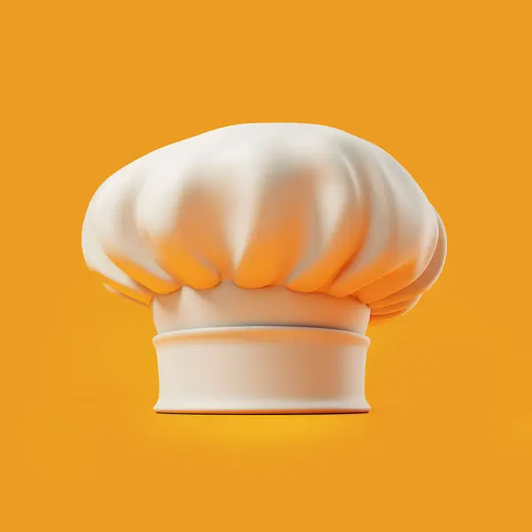 Chef\'s hat plastic 3d icon on yellow background