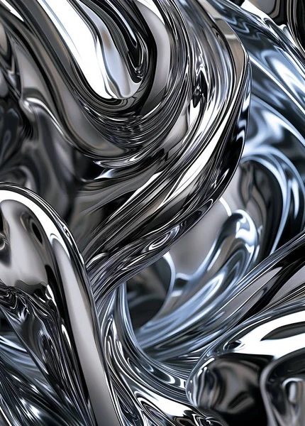 Liquid metal. Abstract 3D background, wallpaper
