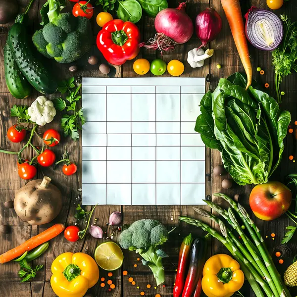 Calendario Del Jardinero Con Verduras Fondo — Foto de Stock