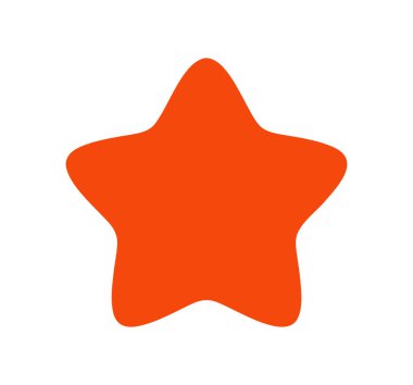 A vector illustration of an orange star with soft, rounded edges and a smooth, almost squircle-like form, created with a superellipse aesthetic. clipart