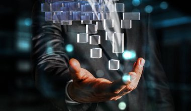 Parlayan küpler. Yenilik ve yaratıcılık kavramı. Karışık ortam