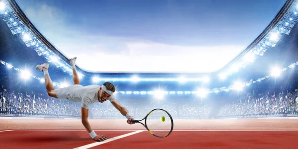 Jugador Tenis Profesional Estadio Medios Mixtos — Foto de Stock